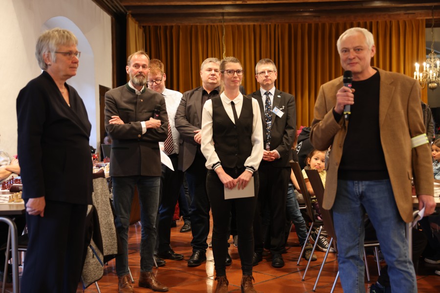 DSB Präsidentin Frau Ingrid Lauterbach, Oberbürgermeister Hr. Dr. Hammer  und das Schiedsrichter Team